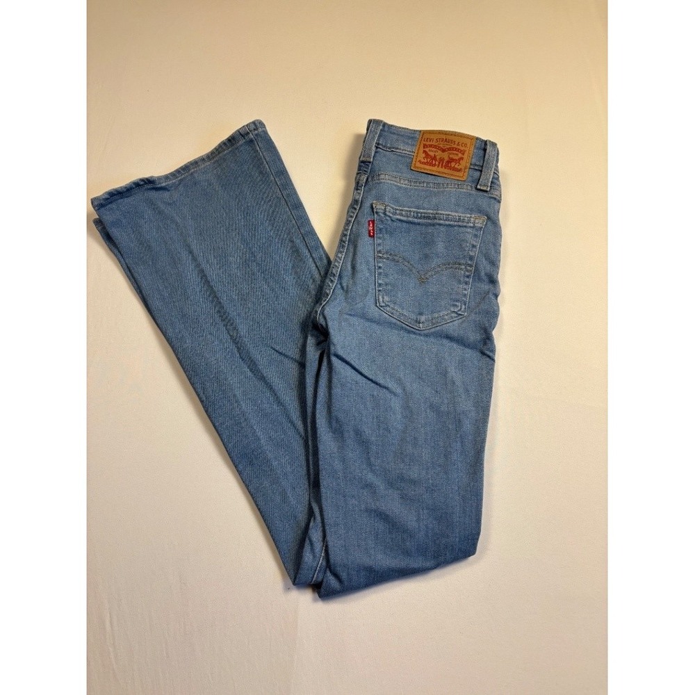 Levi's 726 Flare Women's Jeans Light Wash Distressed W24 L32 Blue Denim